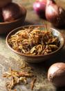 <p>Have this as the ultimate, oniony side dish or add it to basically anything and everything! We love a good crunch. </p><p>Get the <a href="http://www.justalittlebitofbacon.com/how-to-make-crispy-fried-shallots/" rel="nofollow noopener" target="_blank" data-ylk="slk:Crispy Shallots;elm:context_link;itc:0;sec:content-canvas" class="link ">Crispy Shallots</a> recipe. </p><p>Recipe from Just Add A Little Bit Of Bacon. </p>