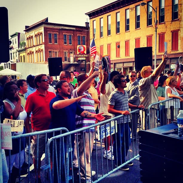 Protesters in Troy, OH