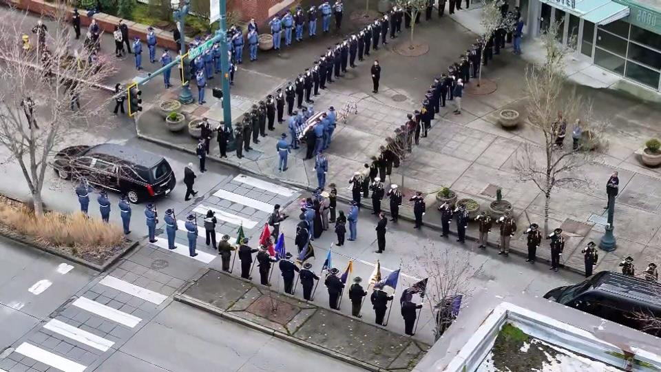 Procession for fallen Trooper Christopher Gadd.