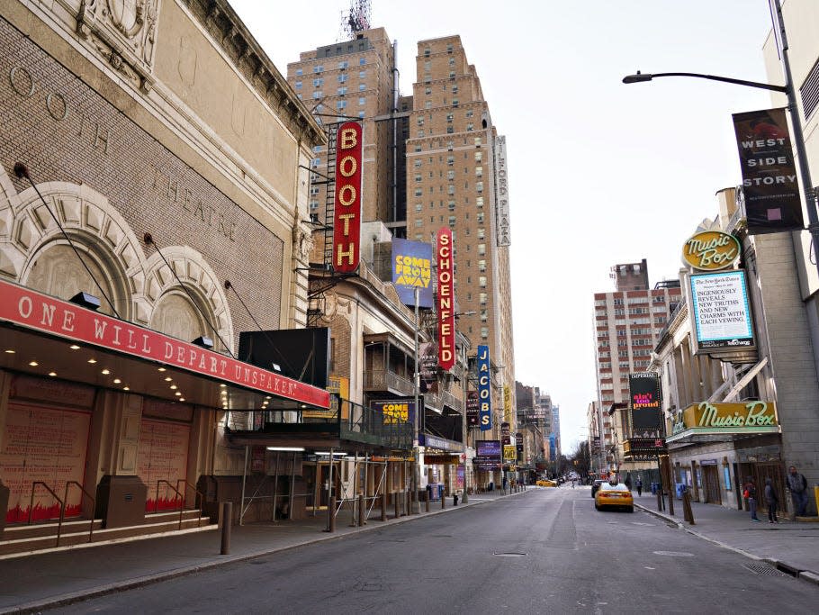Empty Broadway NYC coronavirus