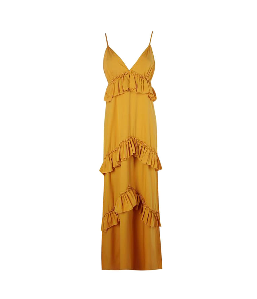 <p>Boohoo olivia ruffle-tier western-strap maxidress, $44, <a rel="nofollow noopener" href="http://us.boohoo.com/olivia-ruffle-tier-western-strap-maxi-dress/DZZ57468.html?color=198" target="_blank" data-ylk="slk:boohoo.com;elm:context_link;itc:0;sec:content-canvas" class="link ">boohoo.com</a> </p>