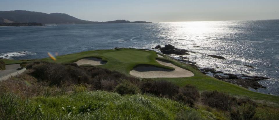 November 8, 2018; Pebble Beach, CA, USA; General view of the seventh hole during the Pebble Beach course preview for the 119th U.S. Open Championship at Pebble Beach Golf Links. Mandatory Credit: Kyle Terada-USA TODAY Sports