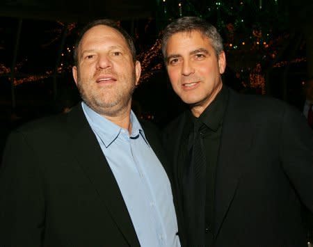 Weinstein and Clooney, pictured in 2005, collaborated on Clooney's directorial debut, "Confessions of a Dangerous Mind." (Photo: Evan Agostini via Getty Images)