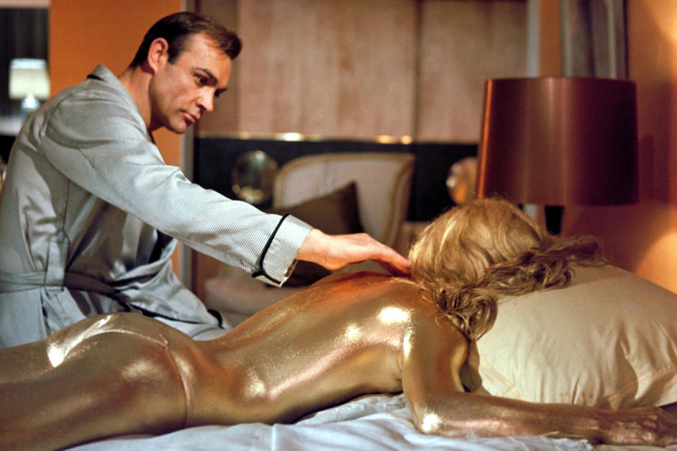8. Gold-painted corpse, <em>Goldfinger</em> (1964)