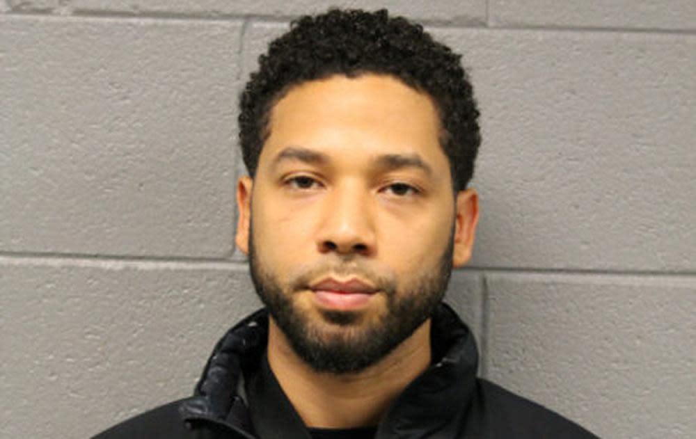 Chicago PD shared Smollett’s mugshot after he was arrested earlier today (Reuters)