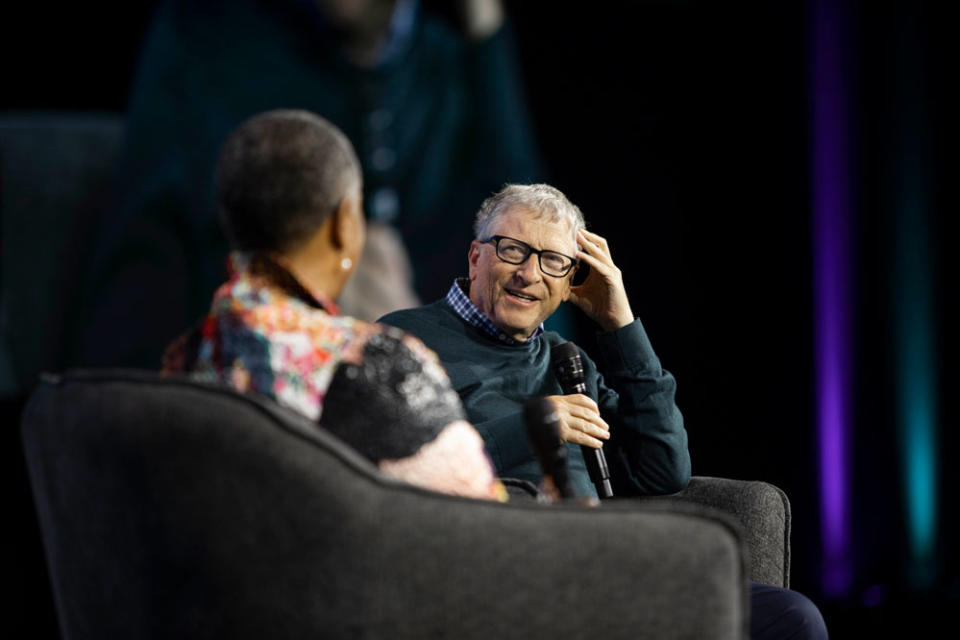 Bill Gates speaks at the 2023 ASU+GSV Summit in San Diego Tuesday. (Gates Archive/Christopher Farber)