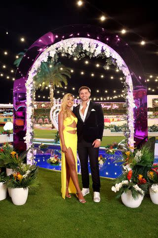 <p>Sara Mally/PEACOCK</p> Hannah Wright and Marco Donatelli on Love Island USA season 5