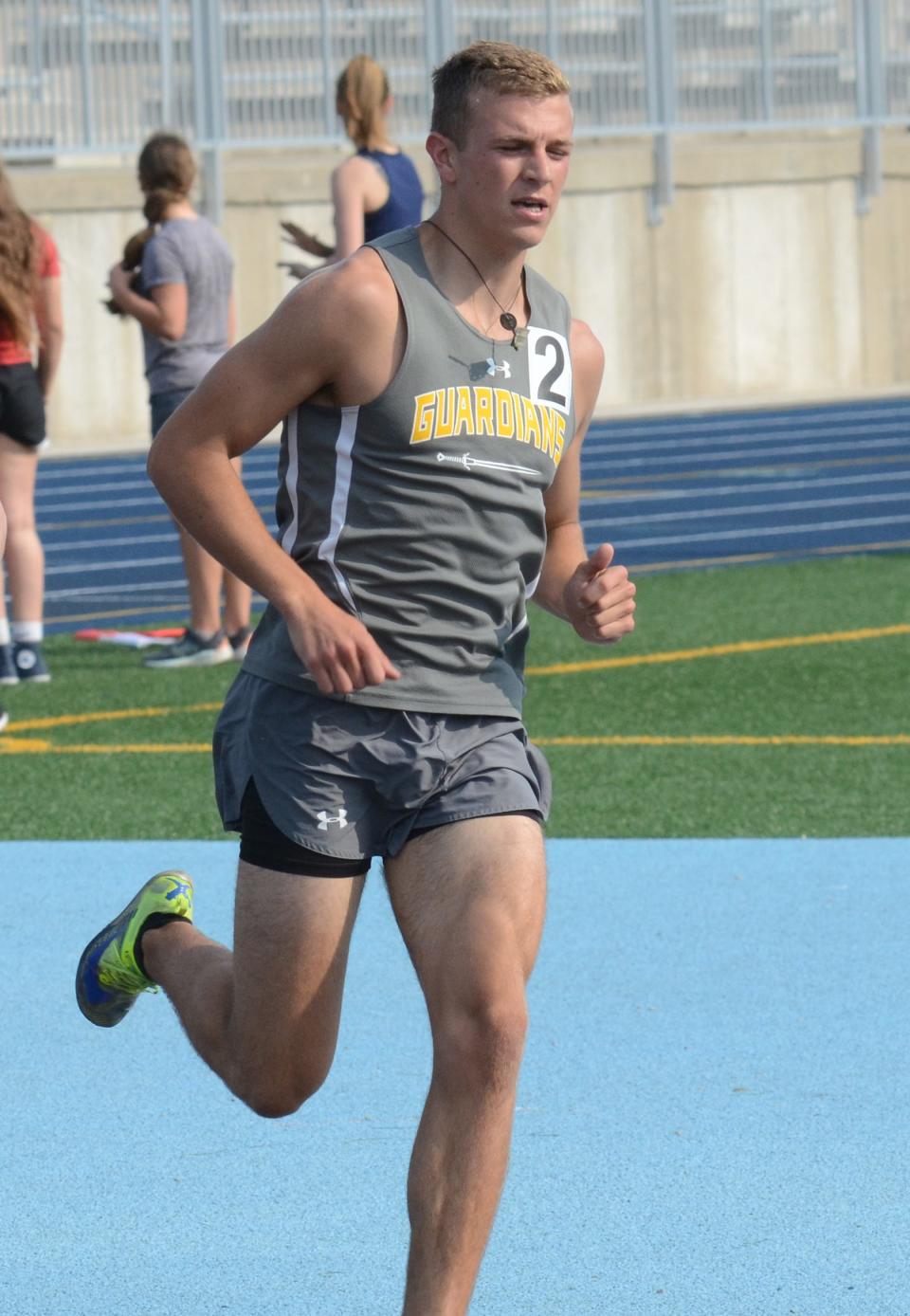 Sam Paga of Petoskey St. Michael earned individual state finals qualifying spots in the 800, 1600 and 3200 meter runs.