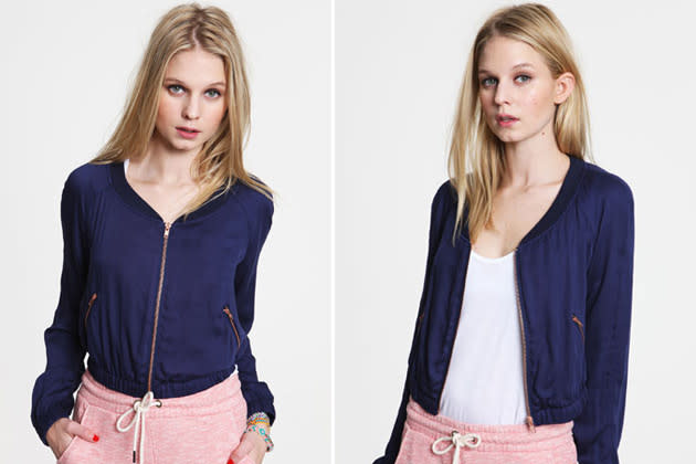 In dieser Saison dreht sich (fast) alles um den Cropped-Look. Das Navy-Jäckchen von Silence Noise setzt ihn perfekt um. Und coole Kupfer-Details gibt’s sogar noch obendrauf. Habenwollen! (Bilder: Urban Outfitters)