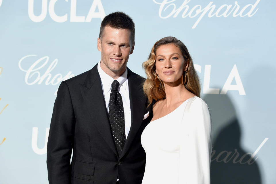 closeup of tom and gisele