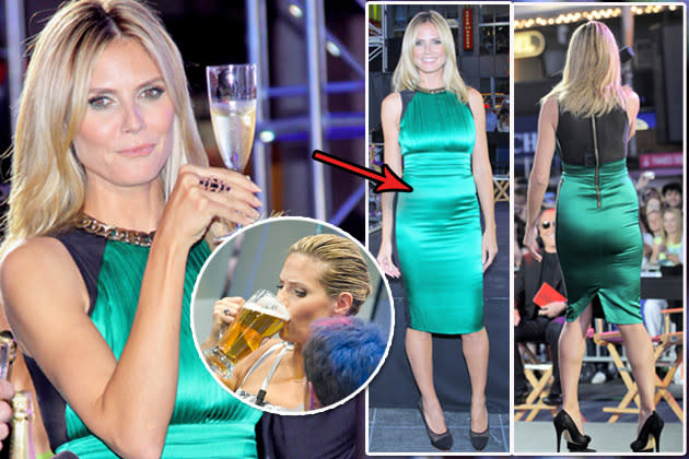 Moppelig dank Alkohol? Heidi Klum hat neuerdings einen Bauch.