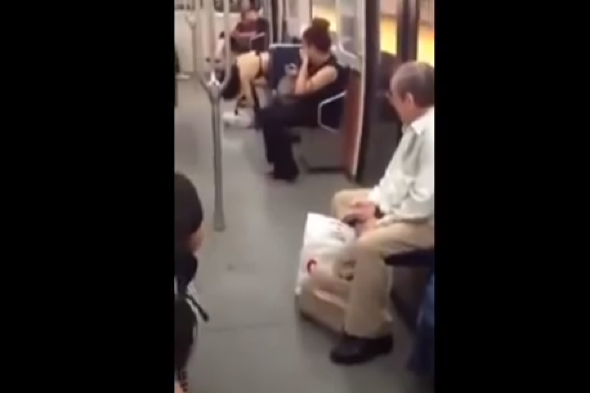 Woman clears carriage after plucking bird on train