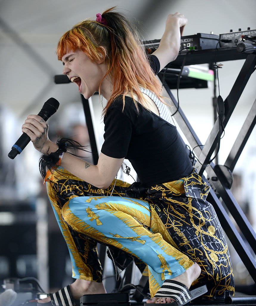 Grimes onstage