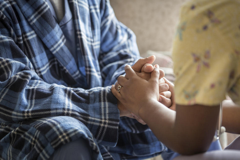 closeup of hands being held