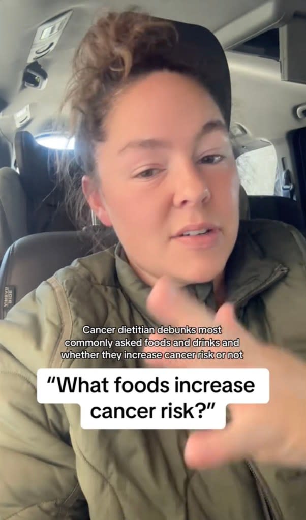 Nichole Andrews shared common misconceptions about foods and their cancer risks. TikTok / @oncology.nutrition.rd