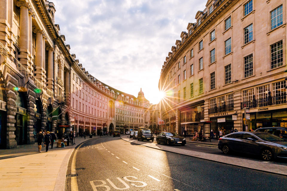 an empty street in London