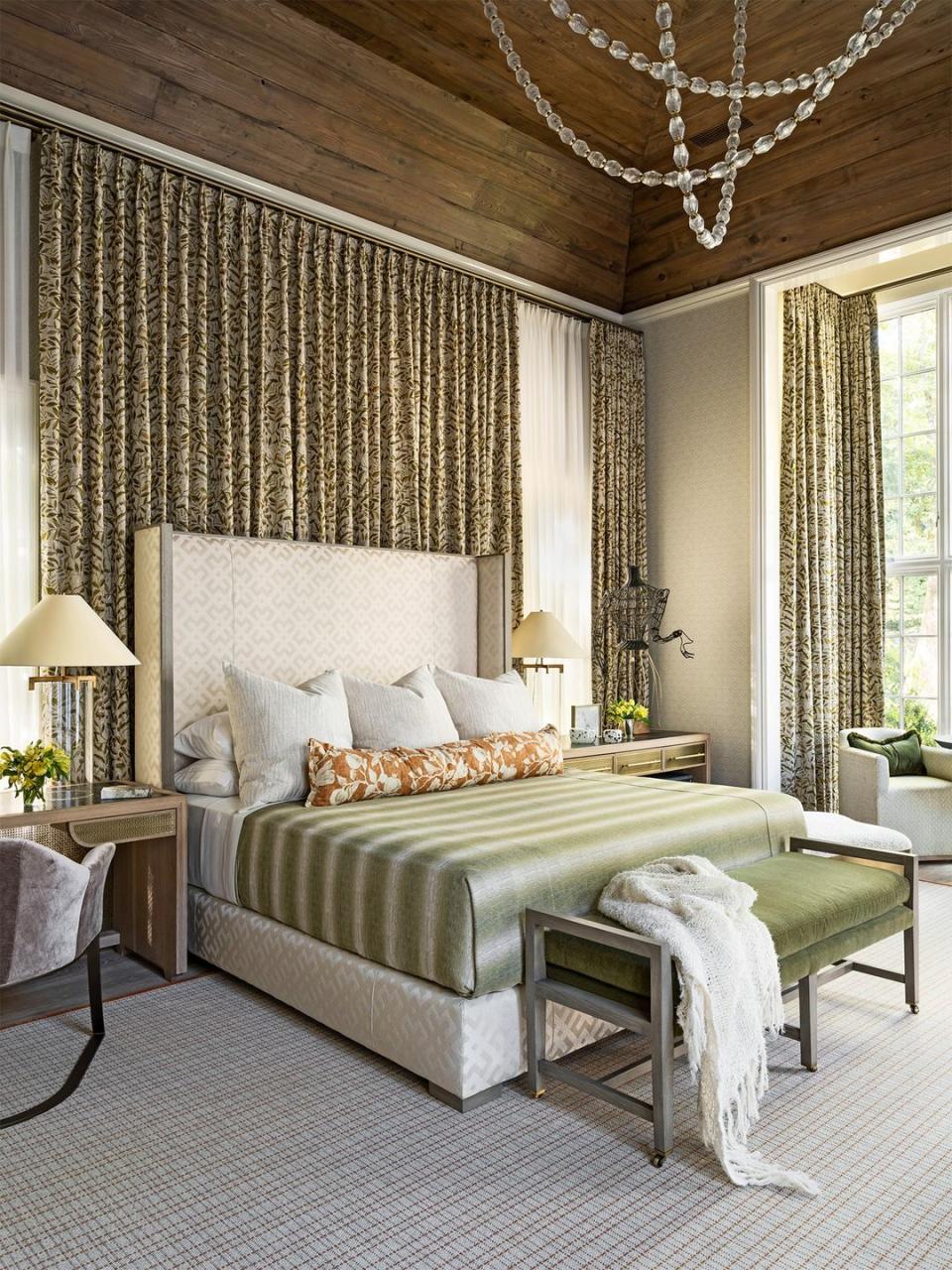 green and taupe luxury bedrooms
