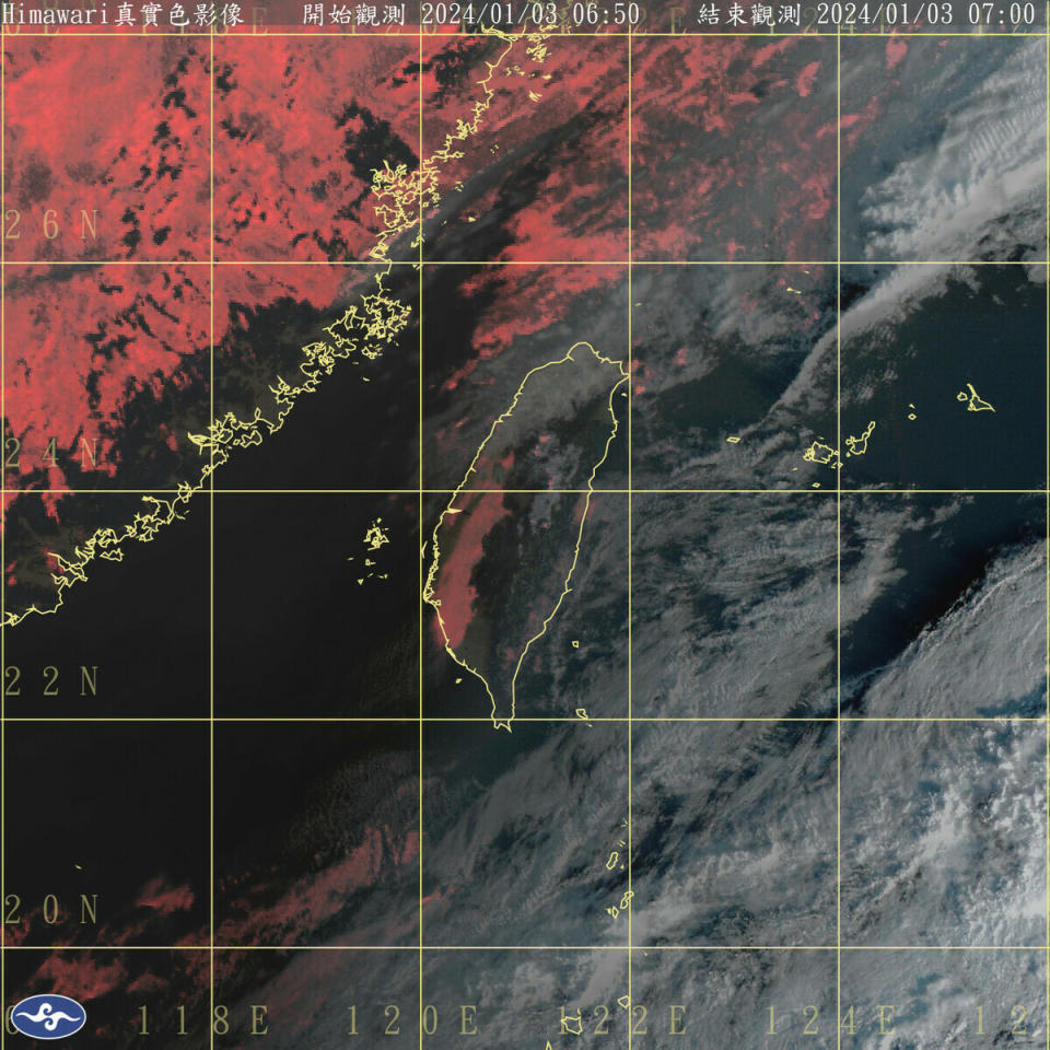 今天清晨鋒面通過，接著東北季風或大陸冷氣團將南下，天氣變化很快，北部與東北部天氣將轉為濕冷。   圖：中央氣象署／提供