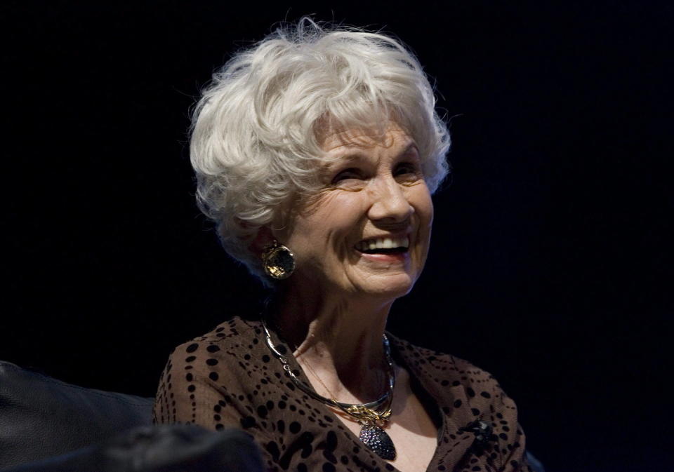 FILE - Writer Alice Munro attends the opening night of the International Festival of Authors in Toronto on Wednesday Oct. 21, 2009. Munro, the Canadian literary giant who became one of the world’s most esteemed contemporary authors and one of history's most honored short story writers, has died at age 92. (Chris Young/The Canadian Press via AP)