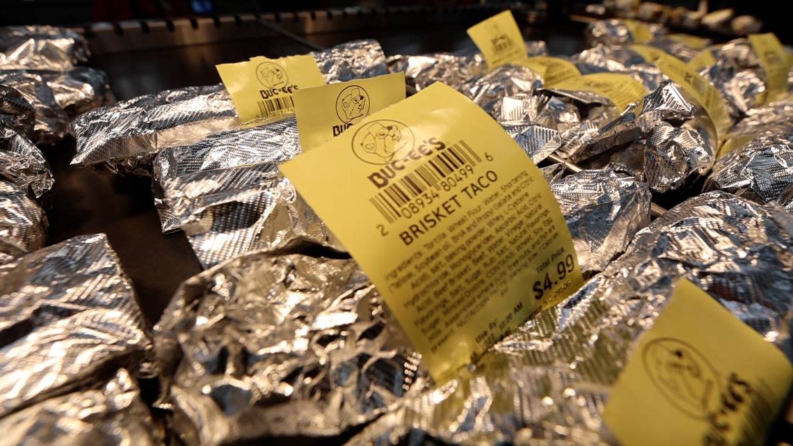 Buc-ee’s travel plaza is know for their home-made brisket and barbecue.