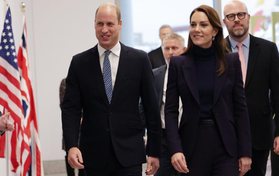 On arrival at Boston Logan International Airport, the Prince said that he and Catherine were 'delighted to be back in the United States' on their first official visit since 2014