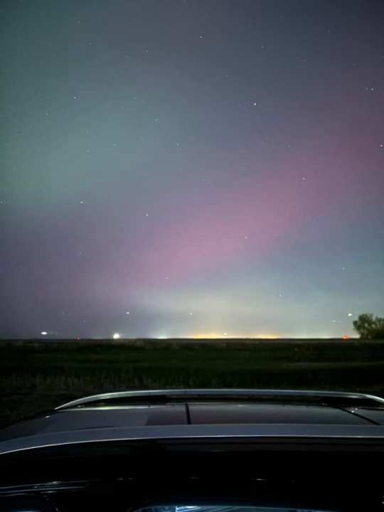 The aurora borealis as seen over Brighton, Colorado, on May 10, 2024 (Deanna Barth)