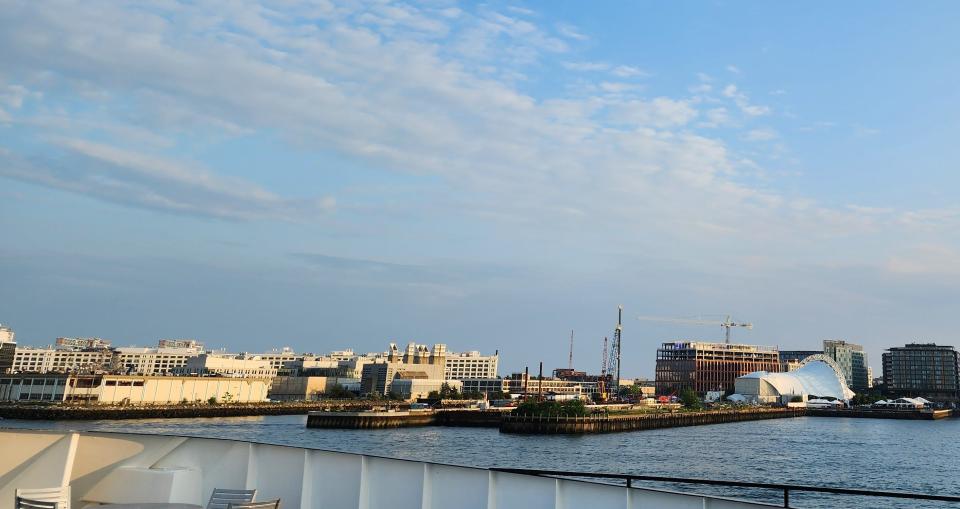 The view of the working Boston waterfront from the Odyssey.