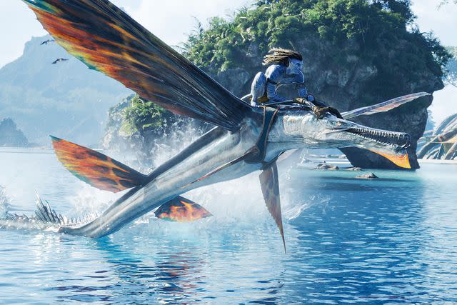 <p>Walt Disney Studios Motion Pictures/Courtesy Everett</p> Jake Sully (voice of Sam Worthington) in 'Avatar: The Way of Water,' 2022