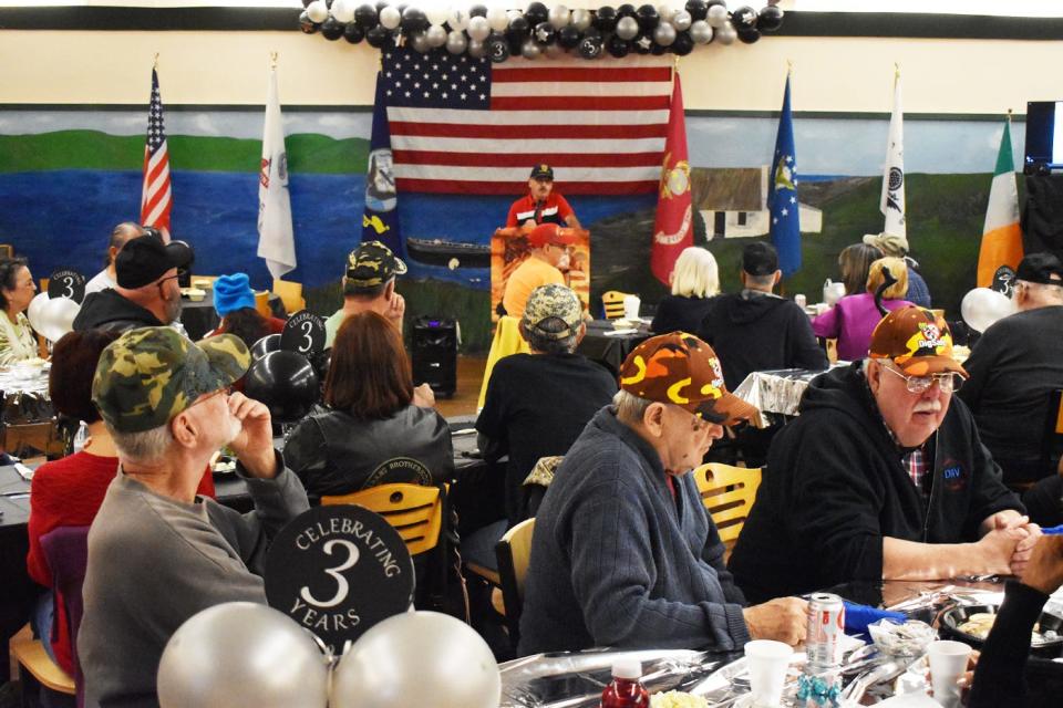 Fall River's Veterans' Kitchen celebrated three years of operation on Wednesday, Oct. 19, 2022, at the Corky Row Club. A group of volunteers serve hot lunches each week for free to veterans and their guests.