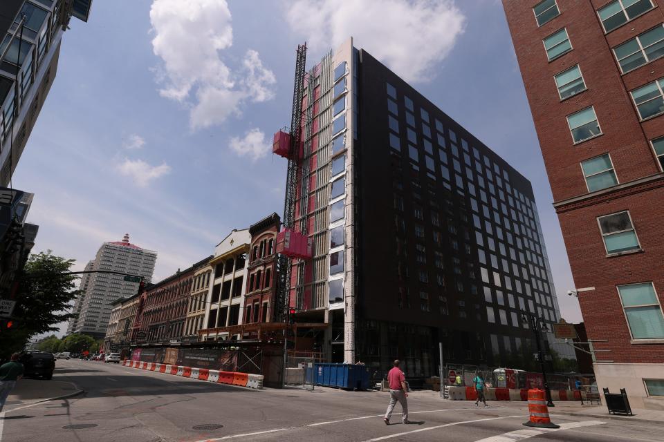 The new Hotel Distil and Moxy Louisville Downtown on Main Street.
Apr. 24, 2019
