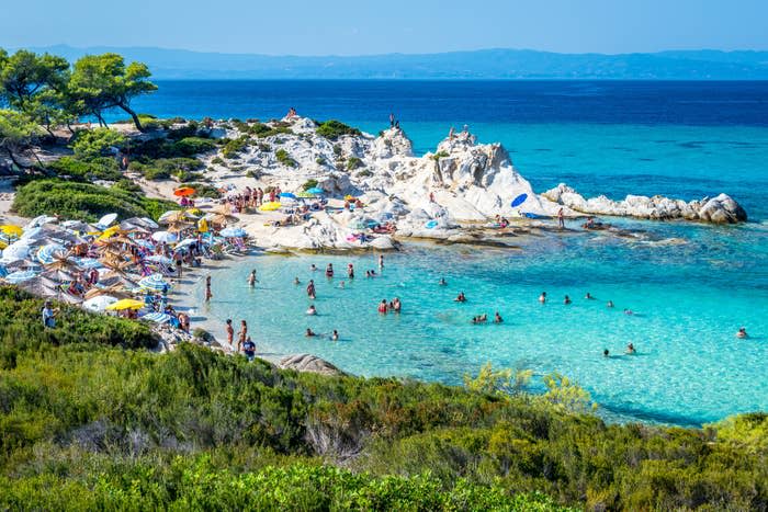 A beach in Halkidiki, Greece.