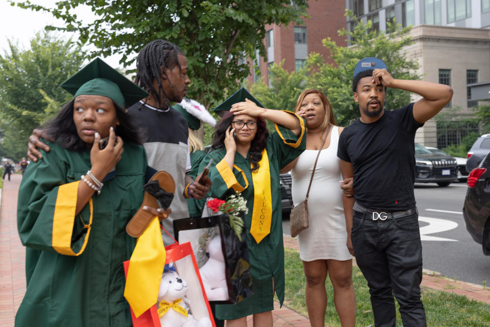 Several people were injured in a shooting outside of the Altria Theatre after the Huguenot High School graduation ceremony in Richmond, Va., June 6, 2023. / Credit: Parker Michels-Boyce/The Washington Post via Getty Images