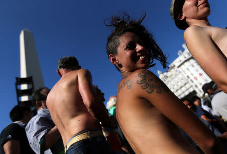 Montreal demonstrators go topless in fight for gender equality