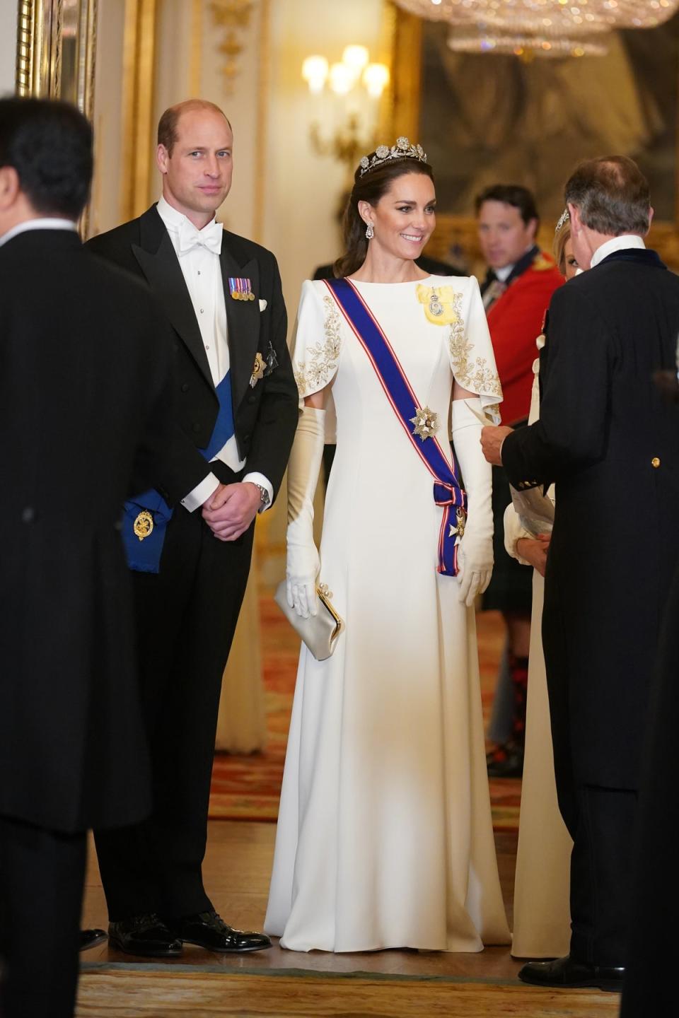 Attending the State Banquet for Korean President Yoon Suk Yeol and his wife Kim Keon Hee at Buckingham Palace, 2023 (Getty Images)