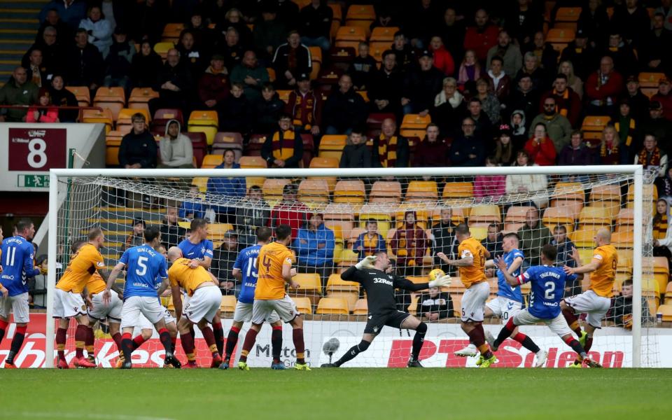 Motherwell captain Peter Hartley scored a last-gasp equaliser against Rangers - PA