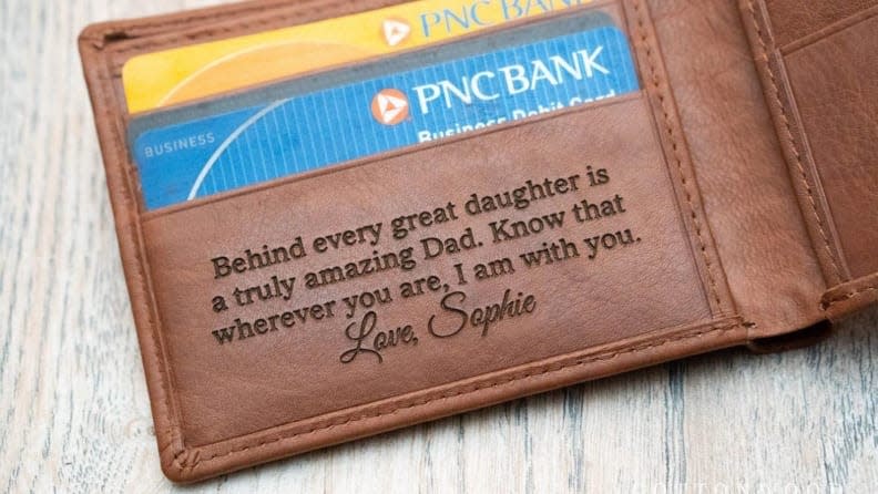 Best Father's Day gifts from daughters: Personalized leather wallet