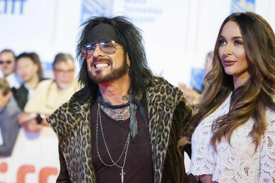 Nikki Sixx and his wife, Courtney, pictured in 2017.