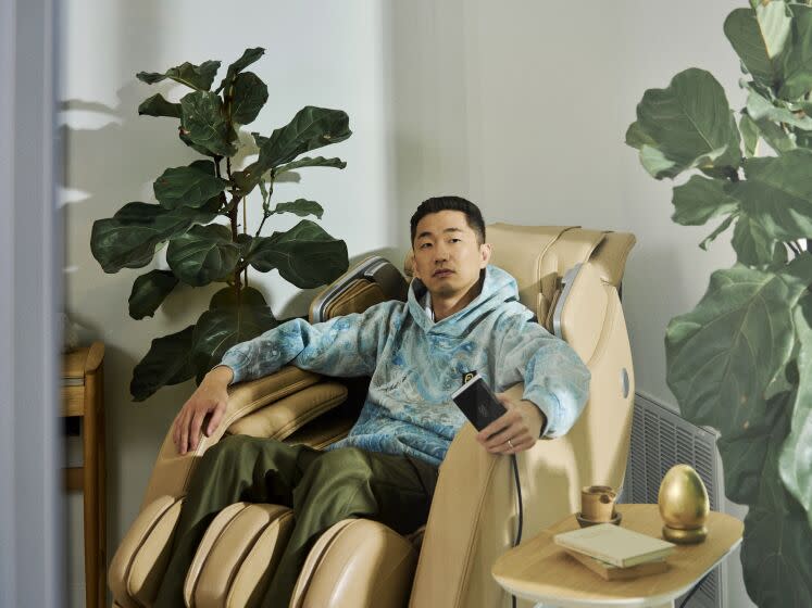 CALABASAS, CALIFORNIA - APRIL 17: Sonny Lee (Lee Sung Jin), creator of the Netflix series BEEF, poses for a portrait at his home. (Philip Cheung / For The Times)