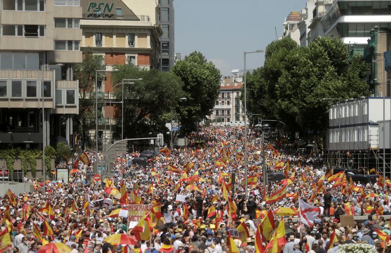 Demonstration against Spanish government's plan to pardon Catalan politicians, in Madrid