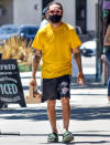 <p>Pete Wentz heads out in L.A. on Tuesday to grab iced coffees to-go.</p>
