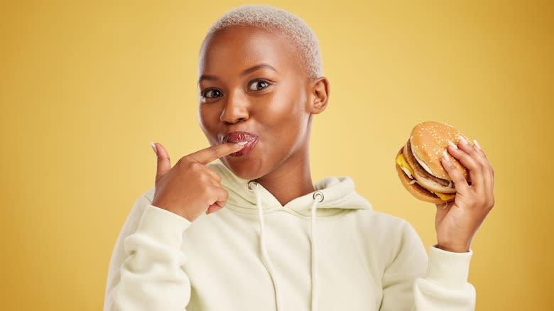 Woman enjoying food