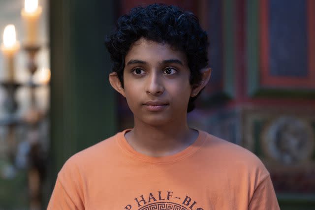 <p>David Bukach/Disney</p> Aryan Simhadri as Grover in 'Percy Jackson and the Olympians'.