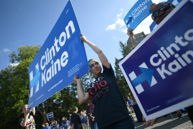 Supporters of Hillary Clinton at Hofstra University