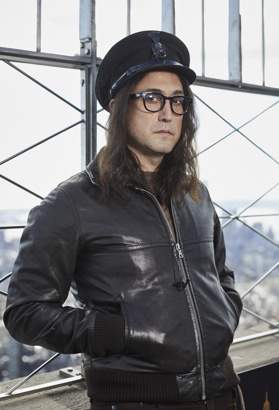 Sean Ono Lennon poses for a portrait on the observation deck of the Empire State building on Thursday Oct. 8, 2020, in New York to promote an album being released of his father's best known songs. On Friday, which would have been John Lennon’s 80th birthday, “GIMME SOME TRUTH. THE ULTIMATE MIXES” will be released. It includes 36 tracks hand-picked by Yoko Ono and Sean Ono Lennon, who serve as executive producer and producer on the project. (Photo by Matt Licari/Invision/AP)