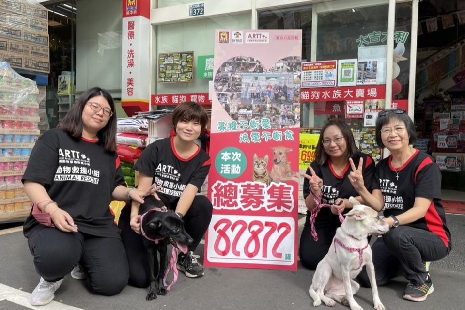 ▲全台愛心大串連，募9萬罐頭幫浪貓、浪犬過聖誕，高度直逼十棟101。（圖／台灣動物緊急救援小組授權提供） 