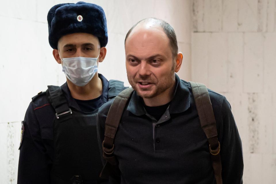 Russian opposition activist Vladimir Kara-Murza faces a quarter of a century in prison (AP)