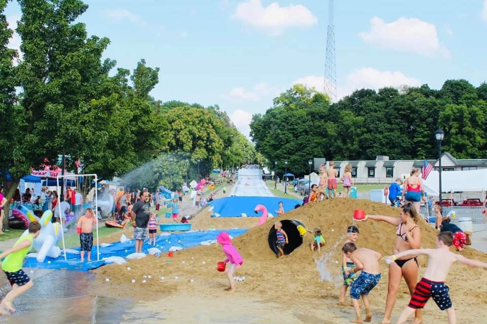 Who could resist a 500-foot waterslide? This year's Thrill on the Hill takes place July 14-16 in Buchanan.