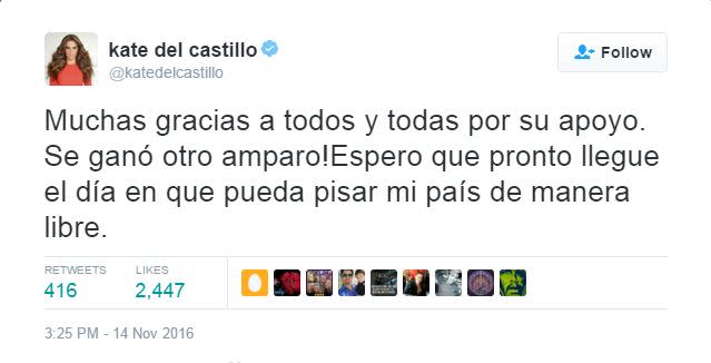 Twitter de Kate del Castillo.