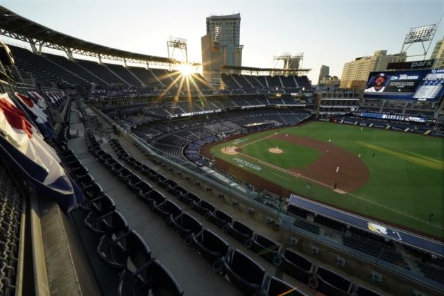 San Diego Padres fans gear up before game 3 at Petco Park