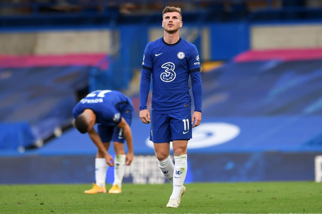 Timo Werner reacts as Chelsea suffer defeat (Getty)